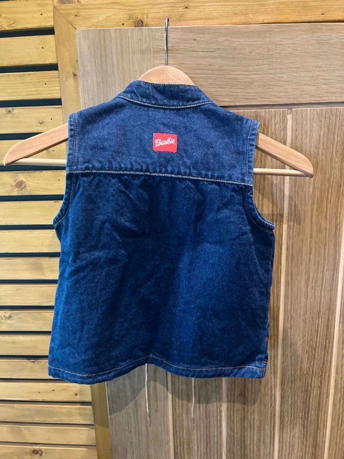 Vintage Barbie Denim Zip Biker Vest 6-7Y