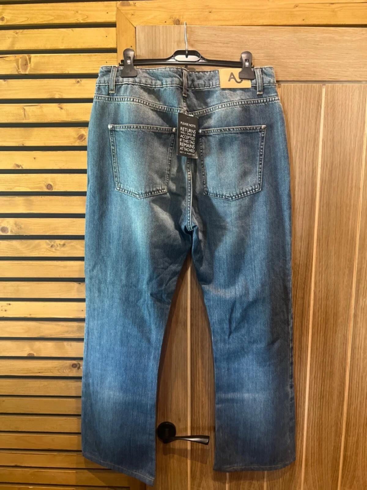 Alexa Chung Pacifico Blue Denim Wide Leg Jeans EU32 NEW