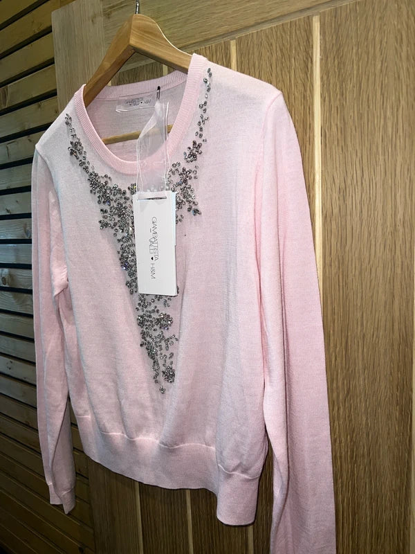 Giambattista Valli x H&M Pink Merino Wool Jumper NEW