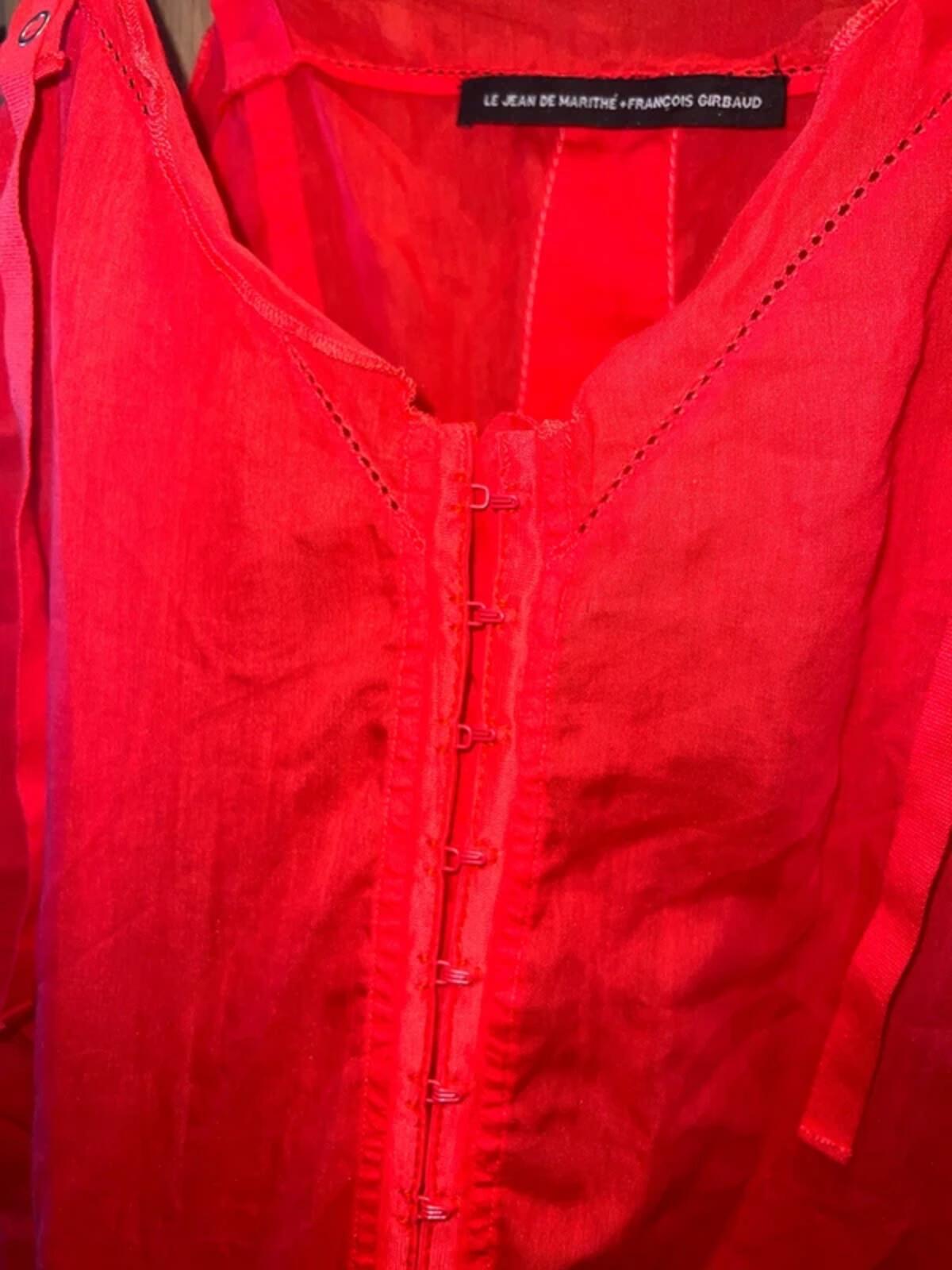 Marithe + Francois Girbaud Designer Ruffle Hem Vest Top L