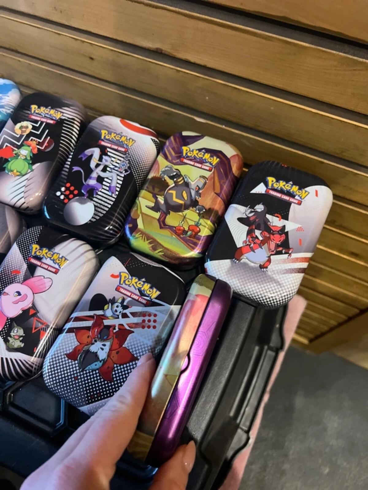 Pokémon Bundle of Collectible Tin’s with Artwork & Stickers (10)