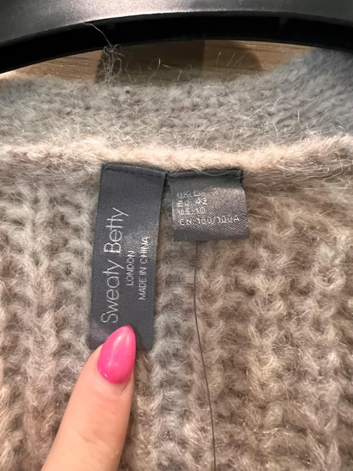 Sweaty Betty Beige Boucle Cardigan NEW