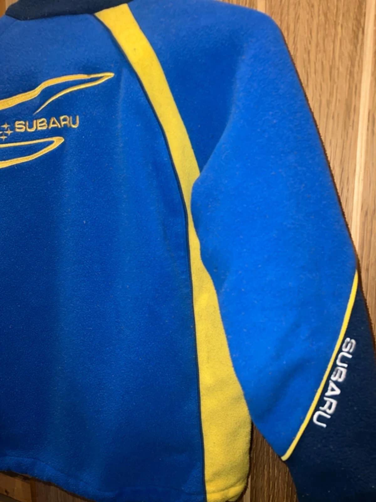 Vintage Subaru Racing Blue Fleece Jacket 9-11Y