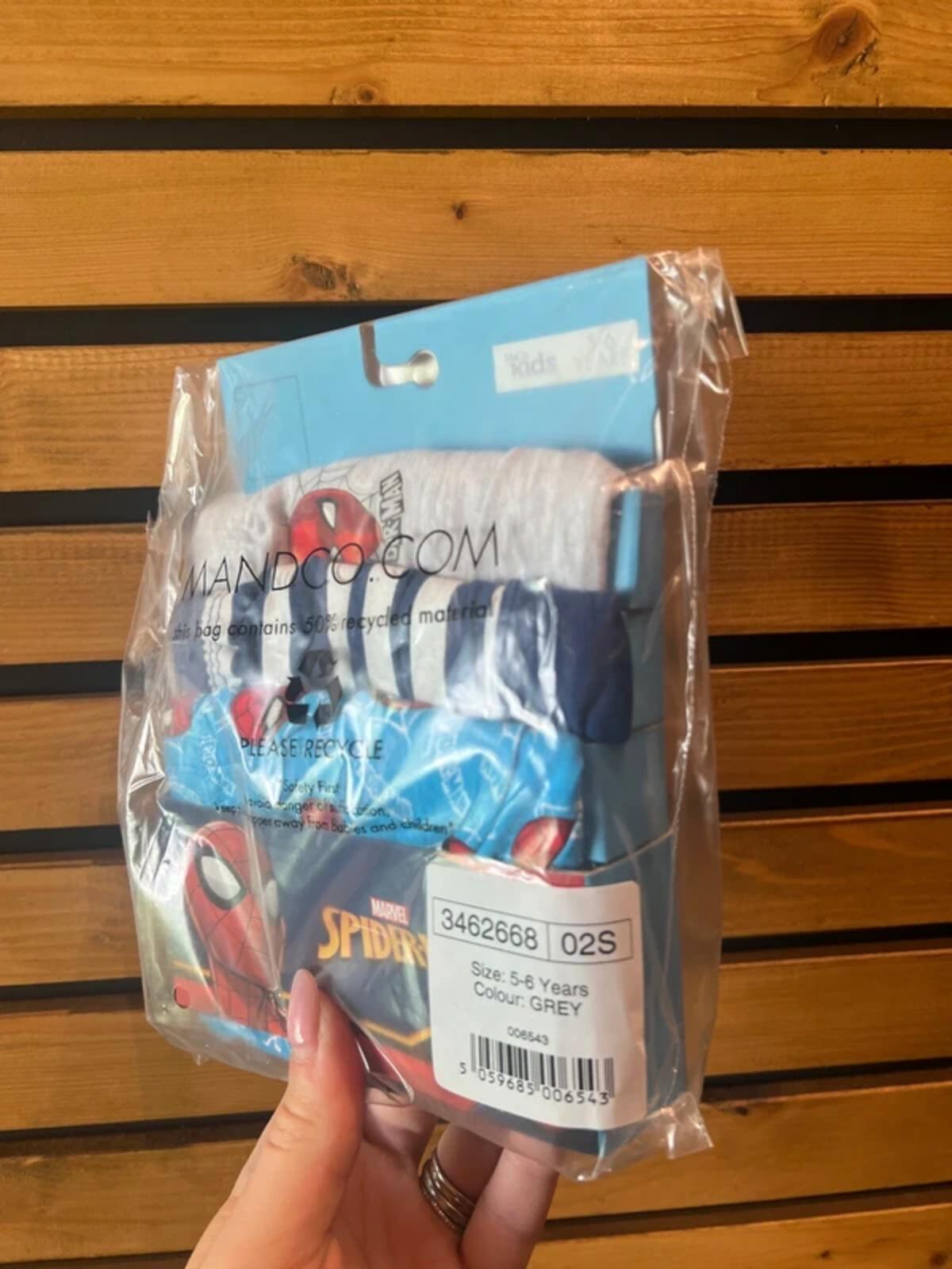 Marvel Spiderman 3 Pack Cotton Briefs 5-6Y NEW