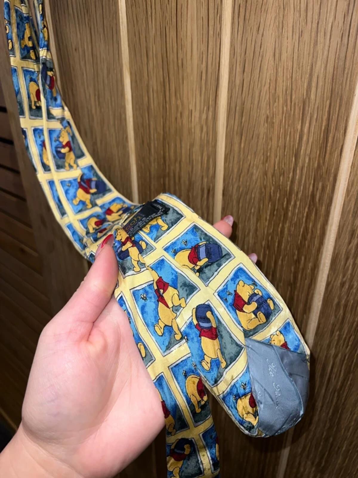 Vintage Disney Winnie The Pooh Silk Patterned Tie
