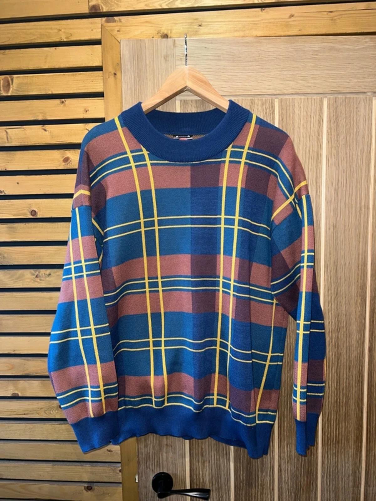 Sapenzyo Plaid Knit Crew Neck Jumper M-L