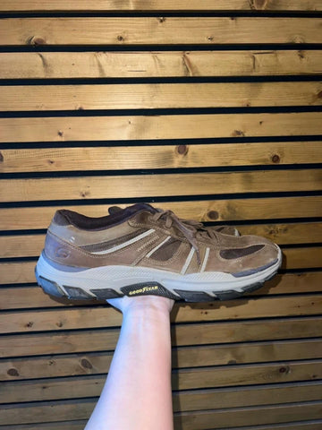 Skechers Respected Edgemere Goodyear Brown Trainers UK13