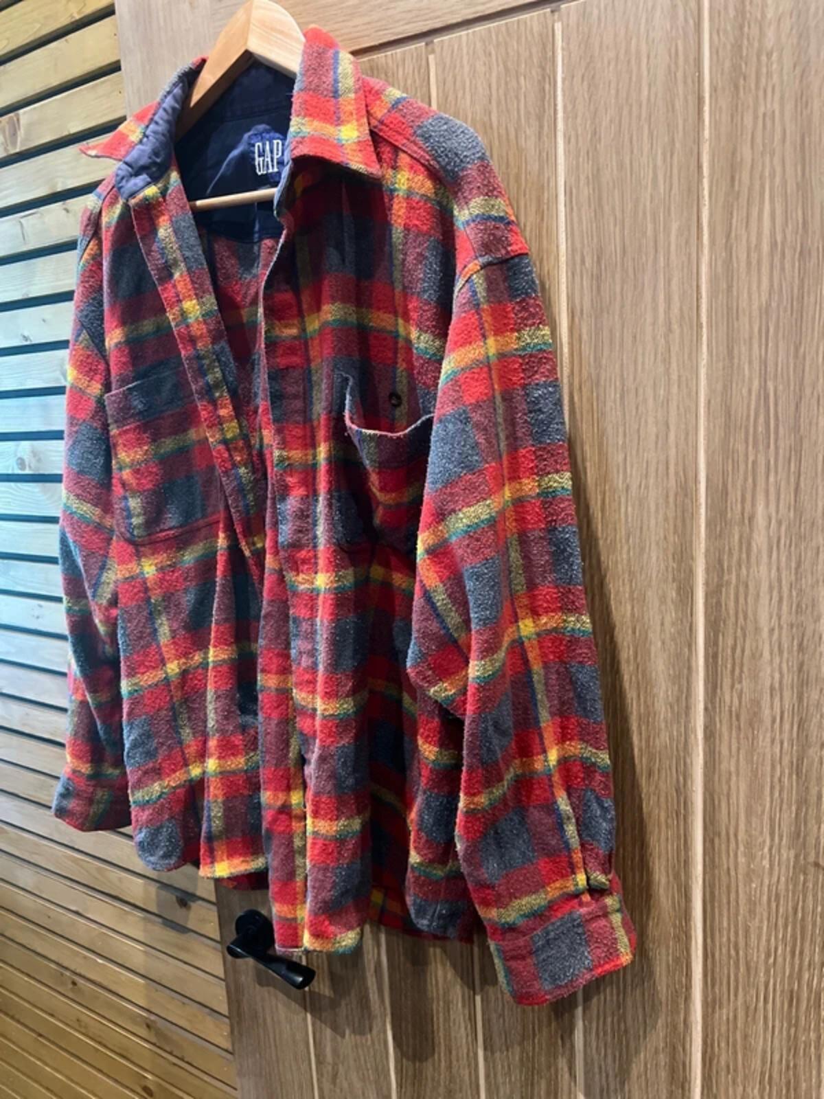 Vintage 1990's GAP Red Plaid Over Shirt L
