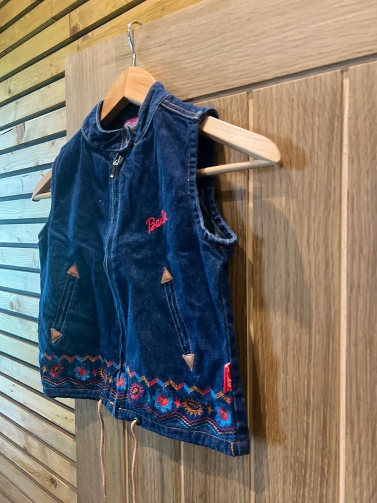Vintage Barbie Denim Zip Biker Vest 6-7Y