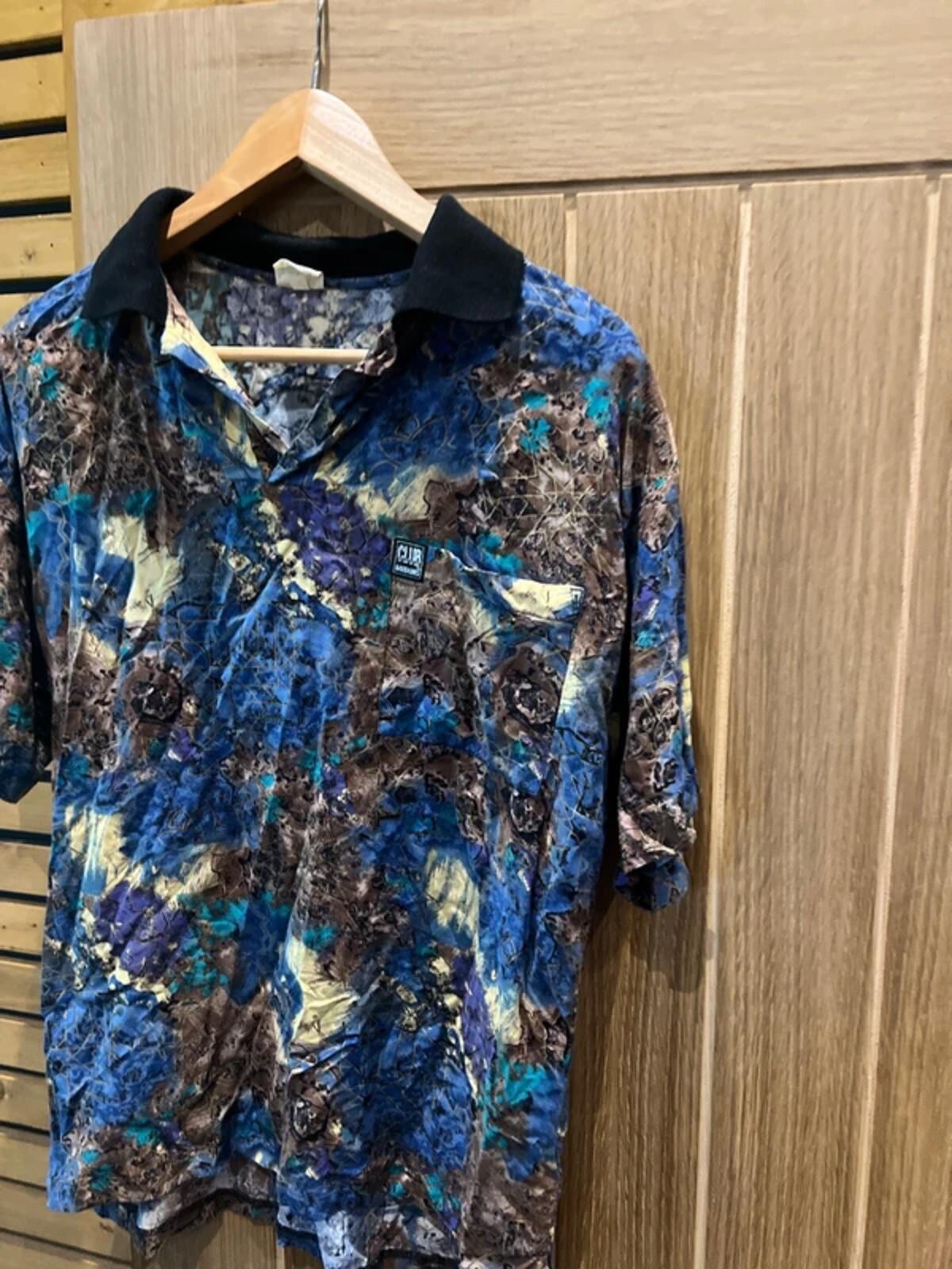 Vintage Club Barbados Patterned Blue Polo Shirt S