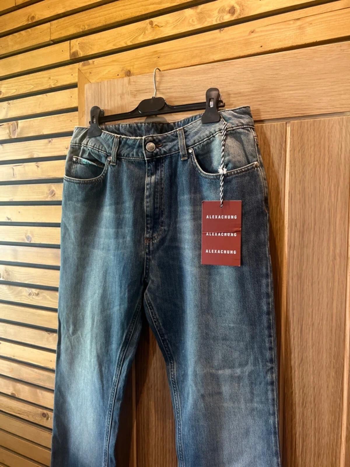 Alexa Chung Pacifico Blue Denim Wide Leg Jeans EU32 NEW