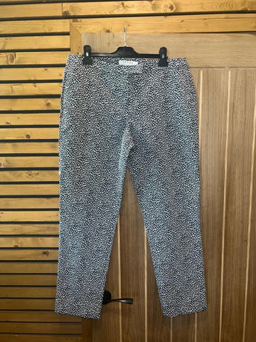 L.K.Bennett Black & White Print Tailored Trousers 14