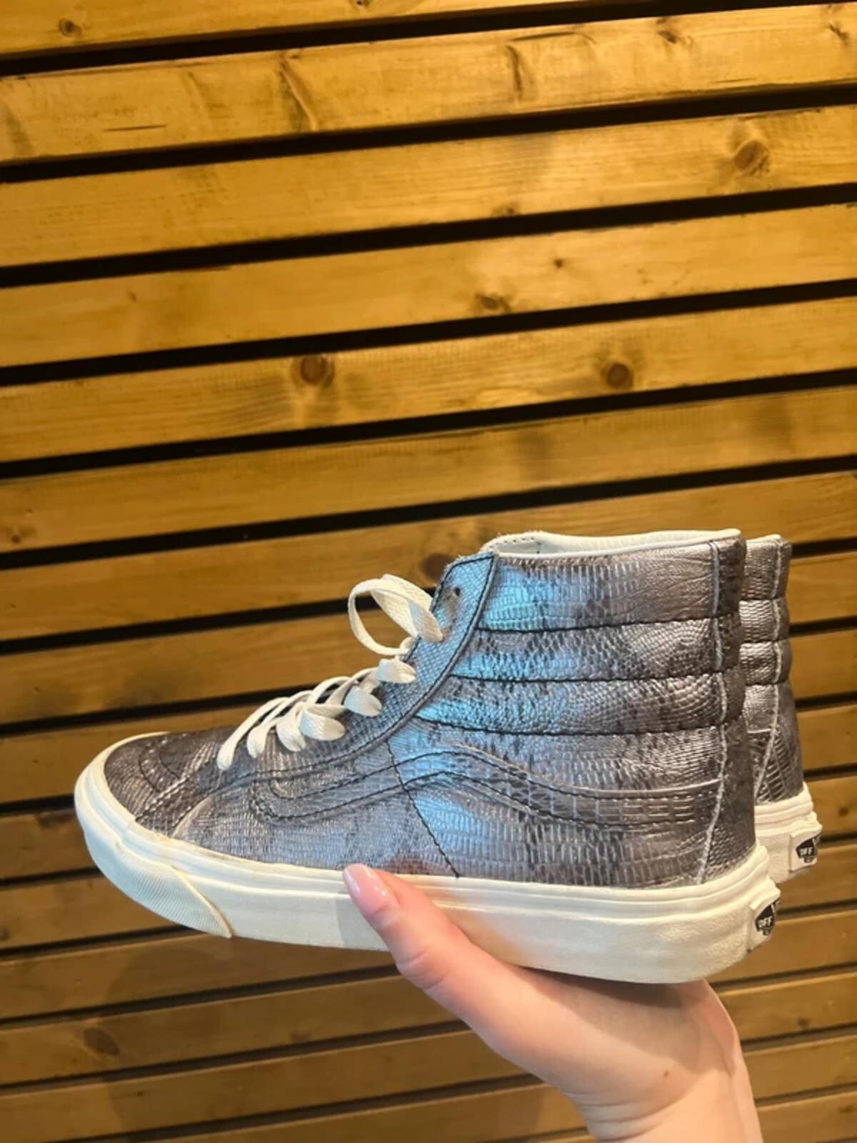 Vans Silver Snakeskin Print Trainers UK7