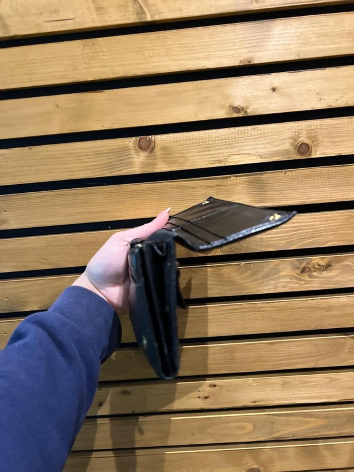 Vintage Mulberry Black Grained Leather Continental Purse Wallet