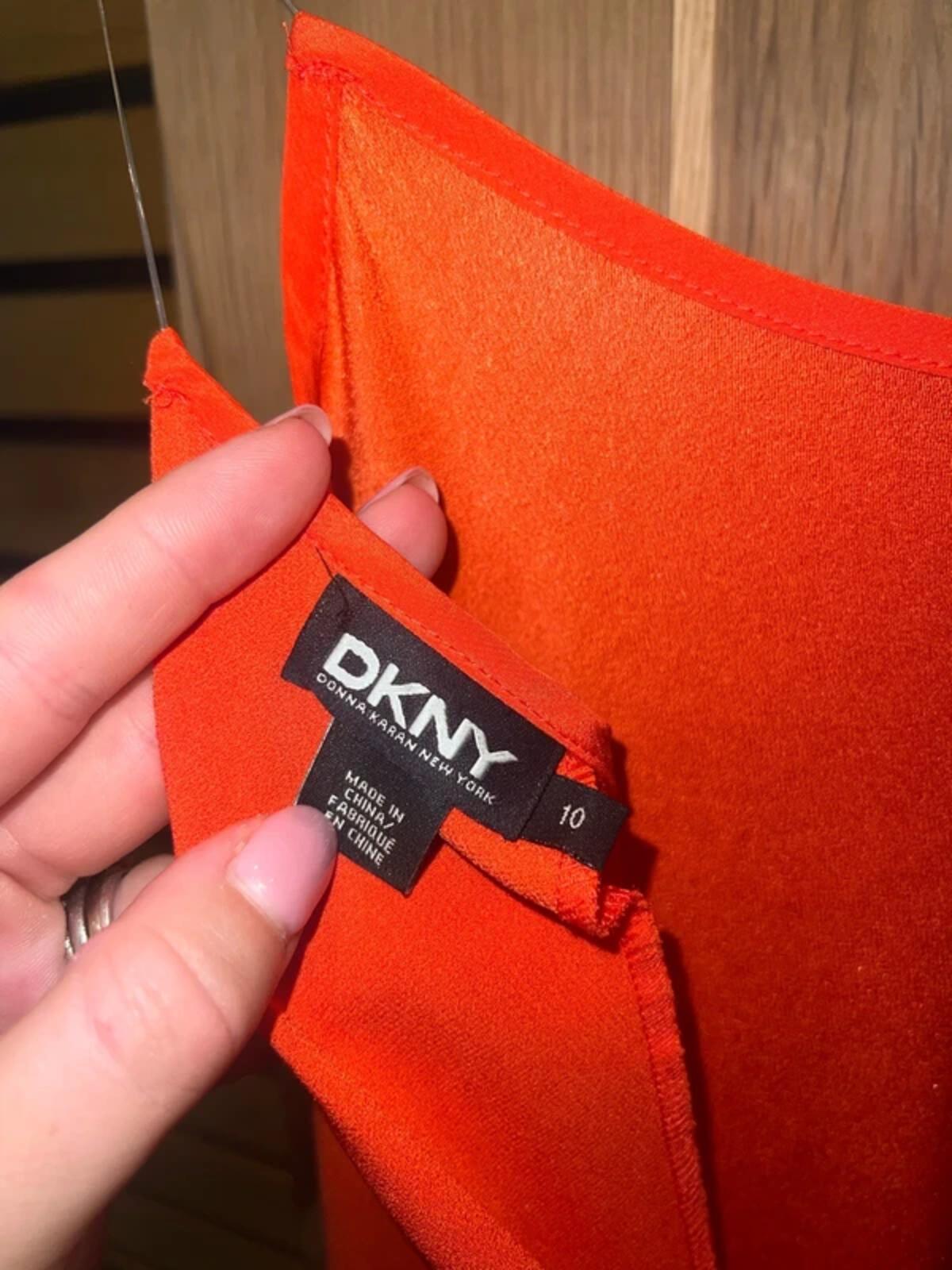 DKNY Orange V Back Maxi Dress 10