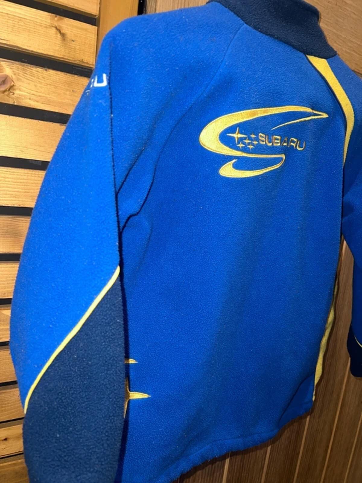 Vintage Subaru Racing Blue Fleece Jacket 9-11Y