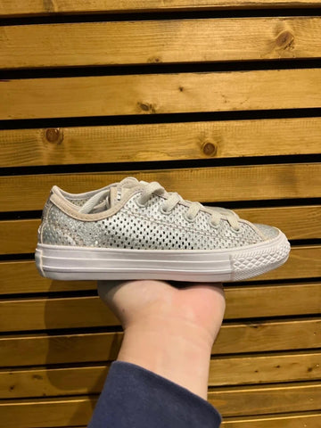 Converse Silver Sparkly Trainers UK12