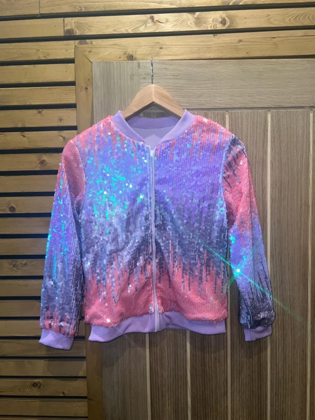 Sequin Lilac Disco Zip Jacket 11Y