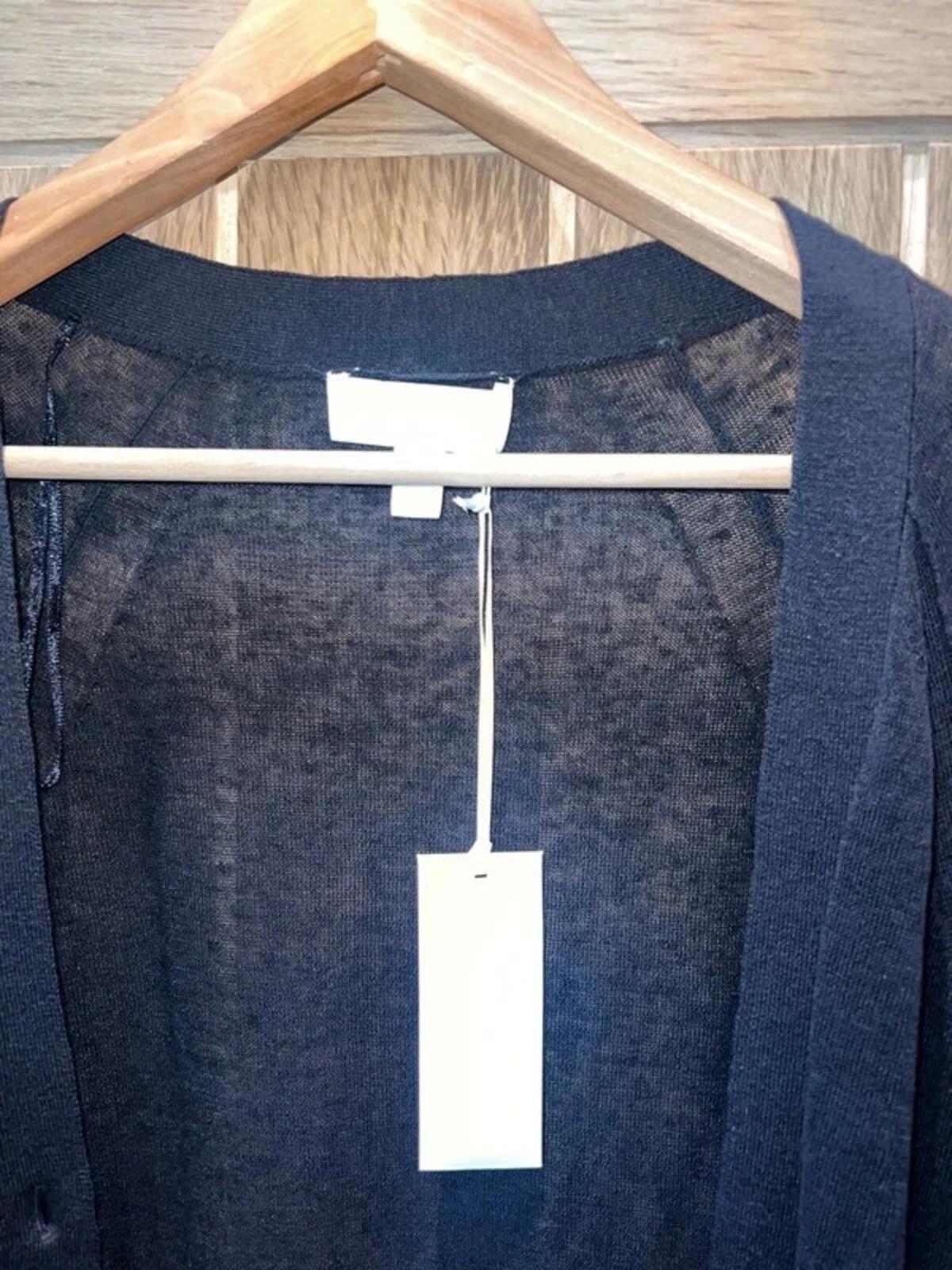 The White Company Longline Black Cardigan M NEW