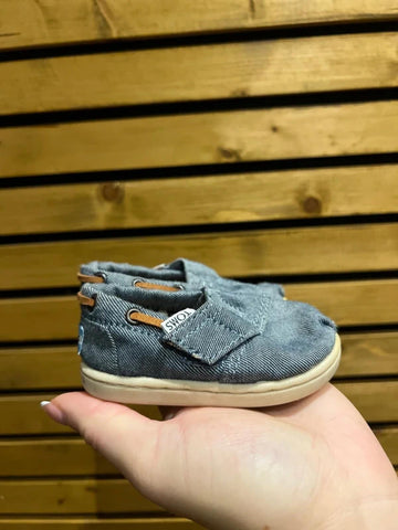 Toms Baby Navy Fabric Trainers UK3