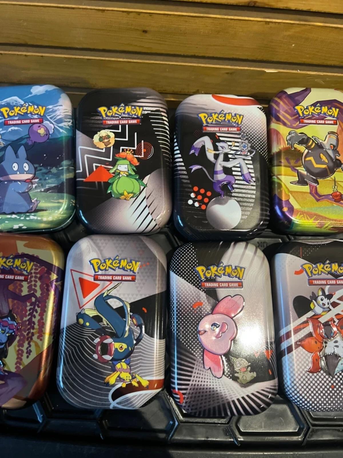 Pokémon Bundle of Collectible Tin’s with Artwork & Stickers (10)