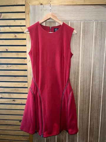 Alexander McQueen Red Wool Zipper Dress 14