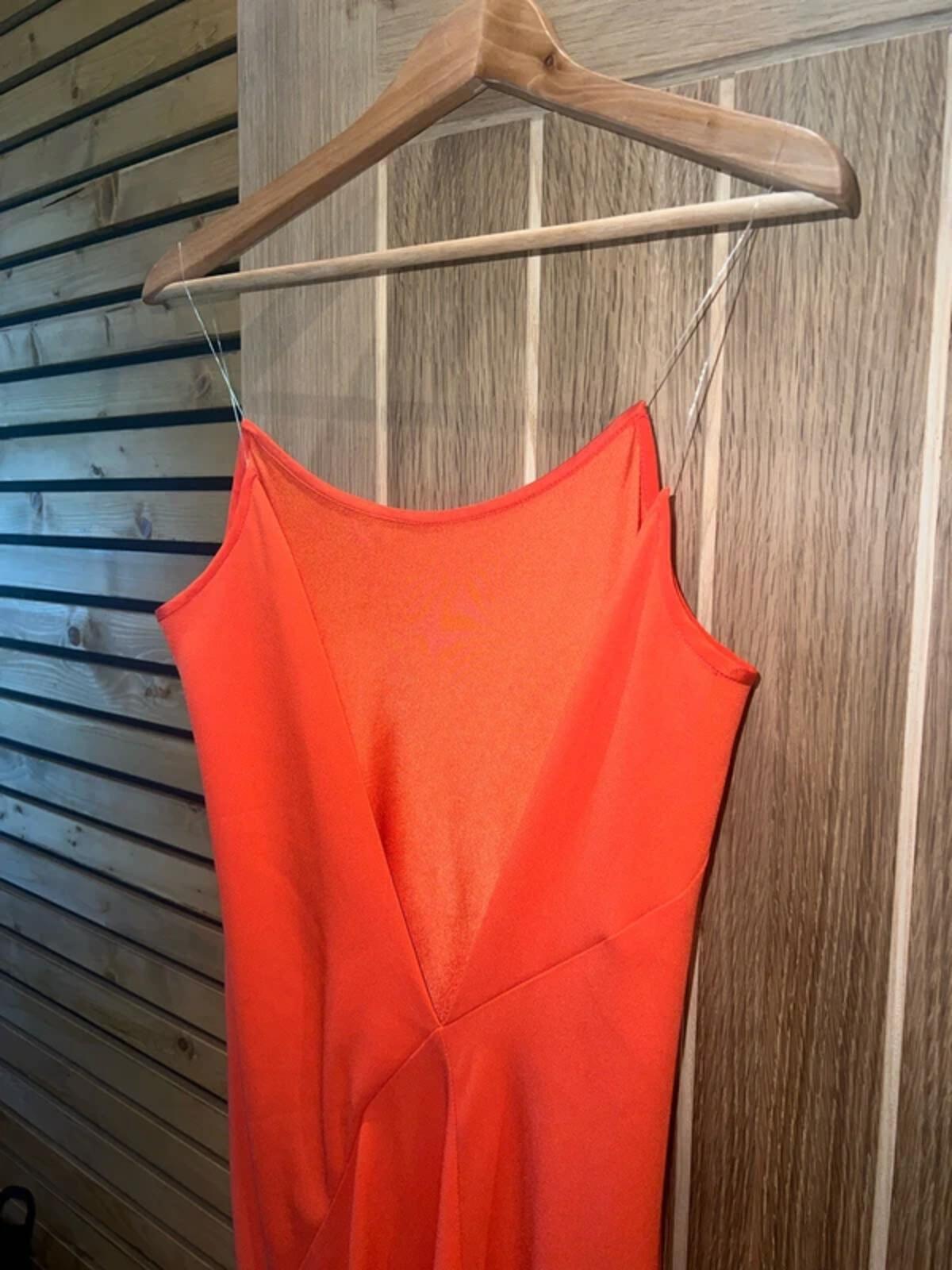 DKNY Orange V Back Maxi Dress 10