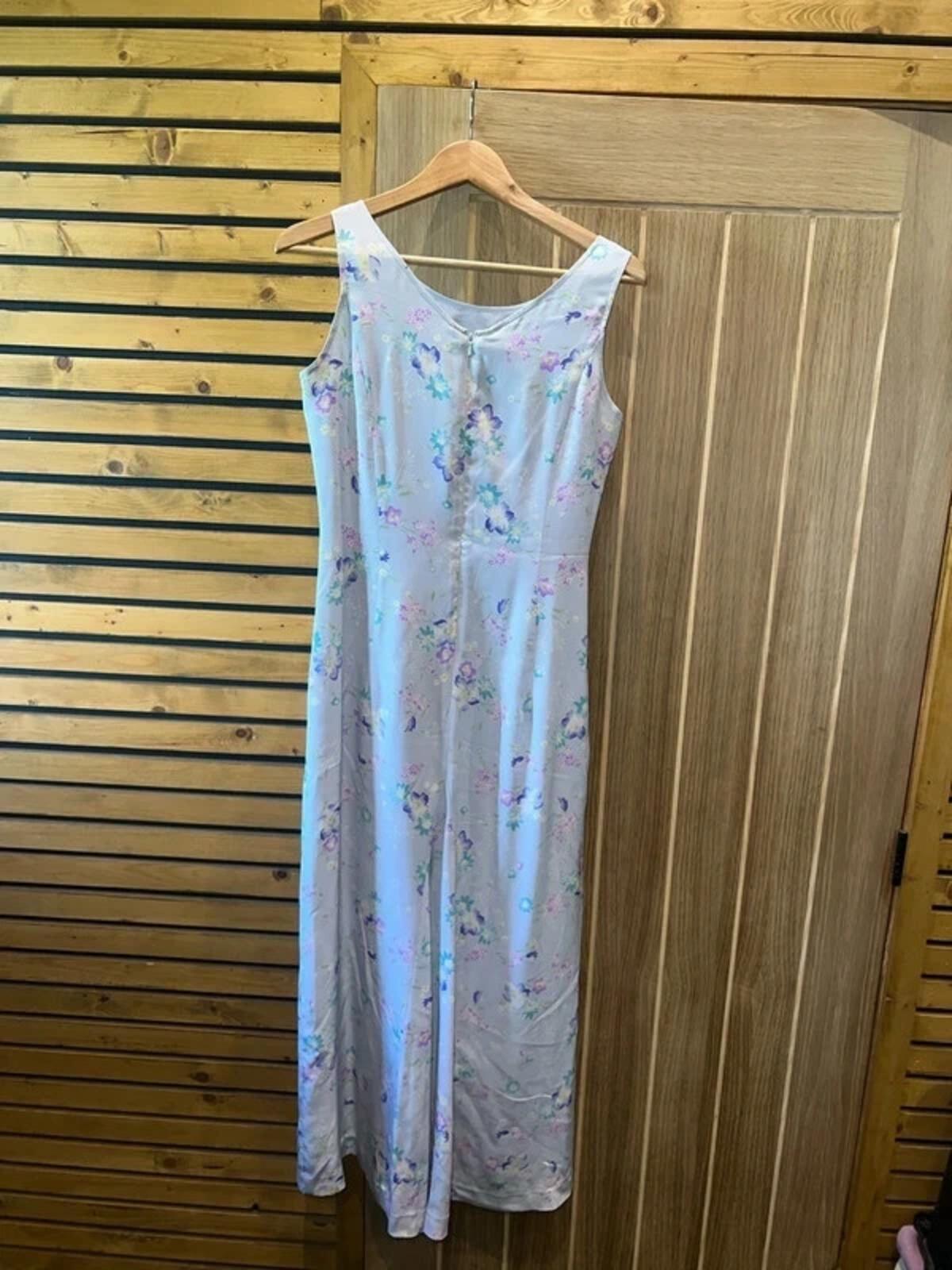 Vintage 1980s Laura Ashley Floral Silk Dress 10