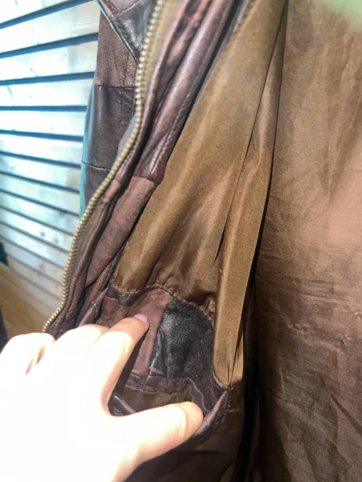 Vintage 1980’s Milan Brown Patchwork Leather Bomber Jacket XL