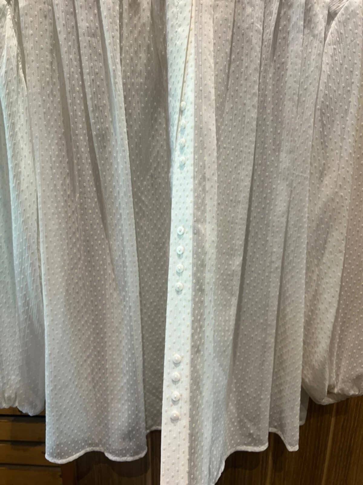 & Other Stories Cream Polka Dot Button Blouse M