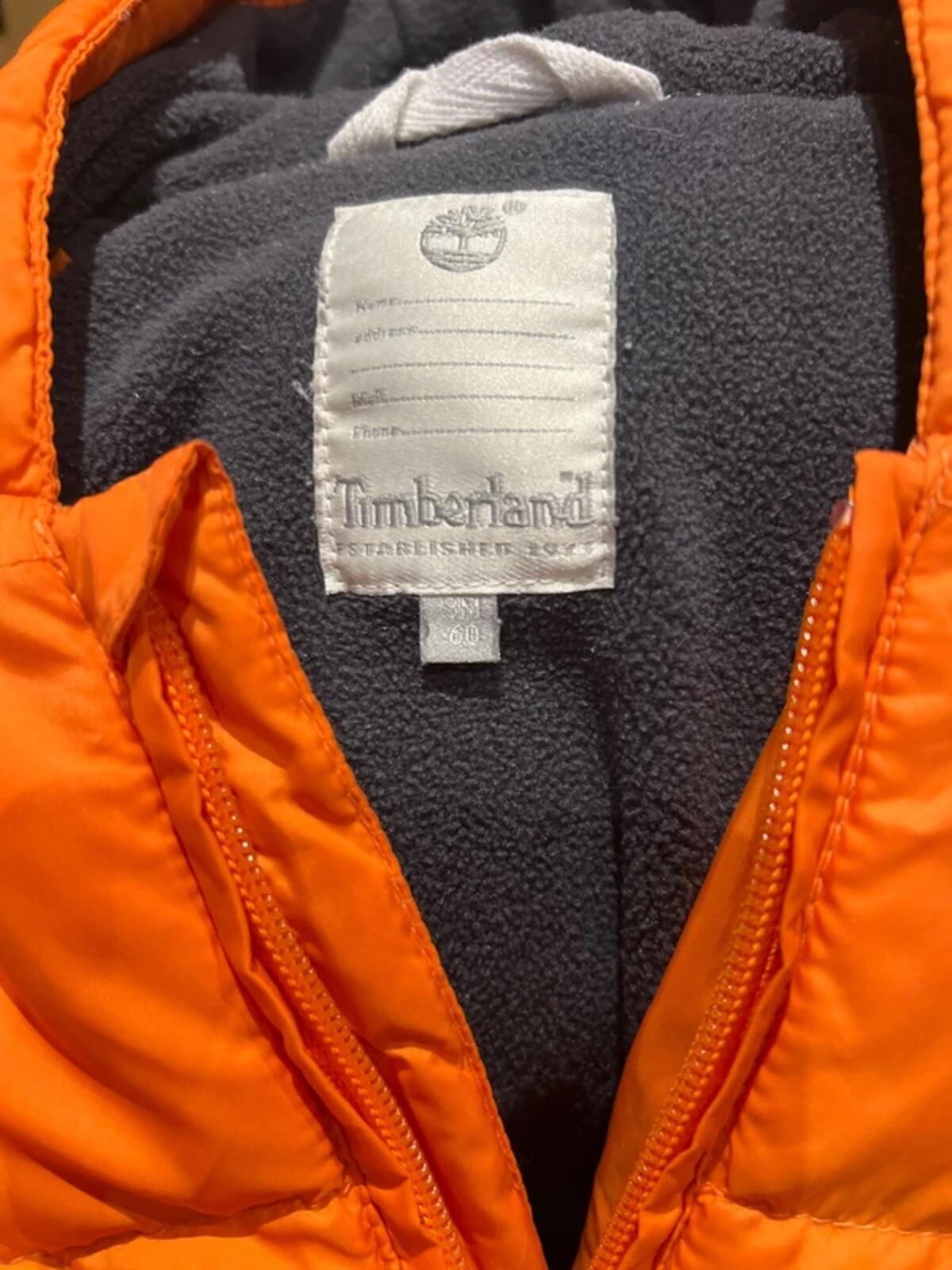 Timberland Baby Orange Hooded Puffer Jacket 3m