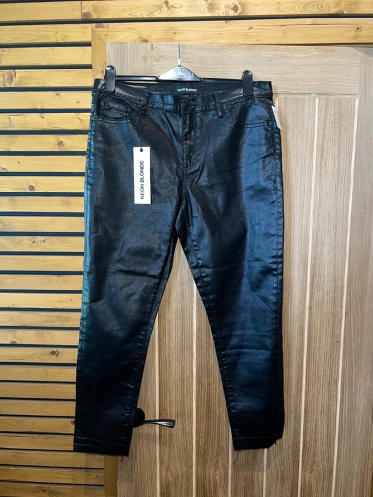 Free People Neon Blonde Black Galaxy Trousers 14 NEW