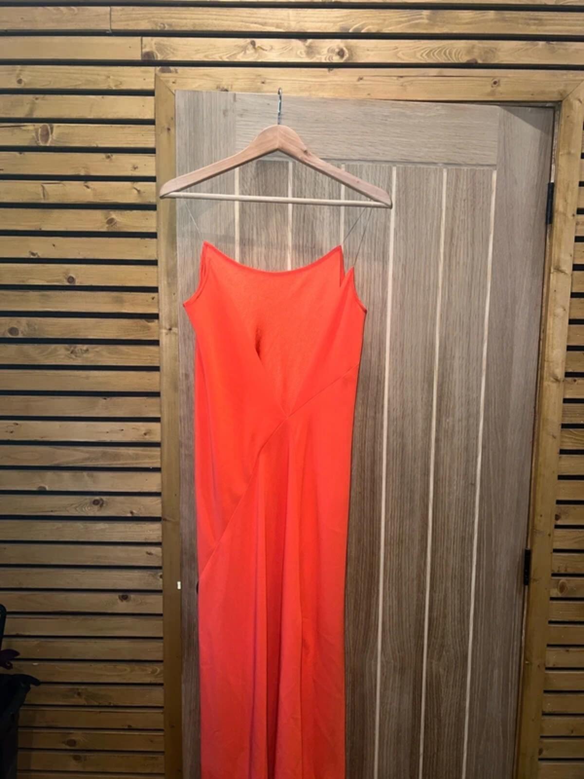 DKNY Orange V Back Maxi Dress 10