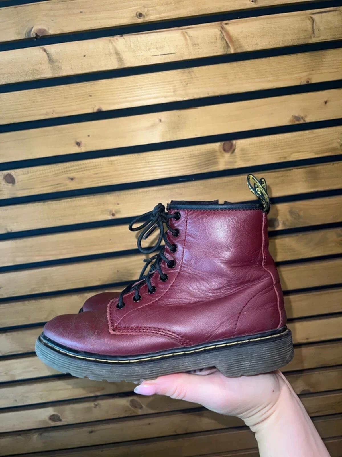 Dr. Martens Delaney Burgundy Ankle Boots UK1