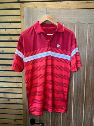 Island Green Golf Striped Polo Shirt M