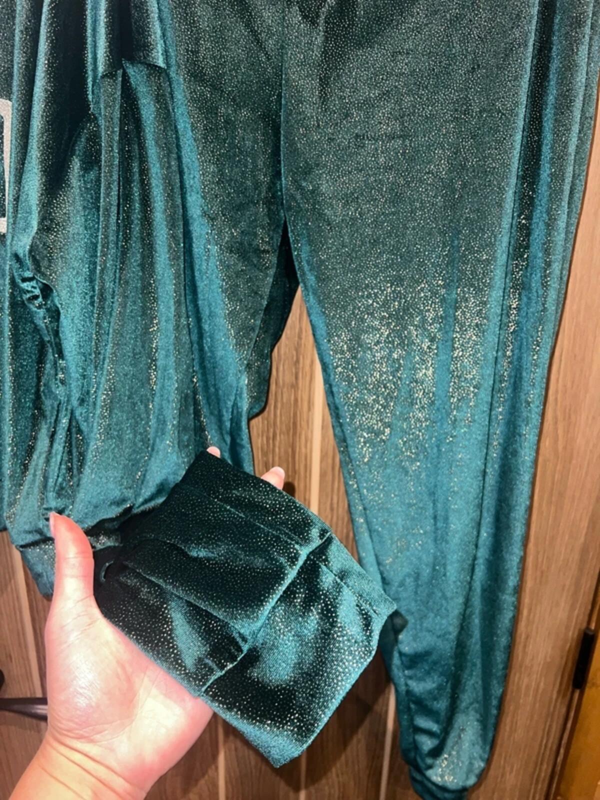 Wicked Emerald Green Sparkly Lounge Set 12-14