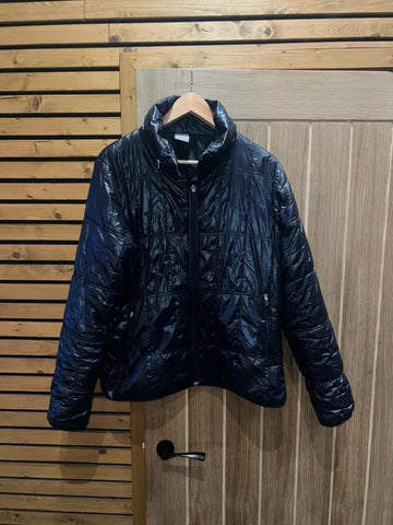 Nike Black Shiny Wet Look Puffer Jacket XL