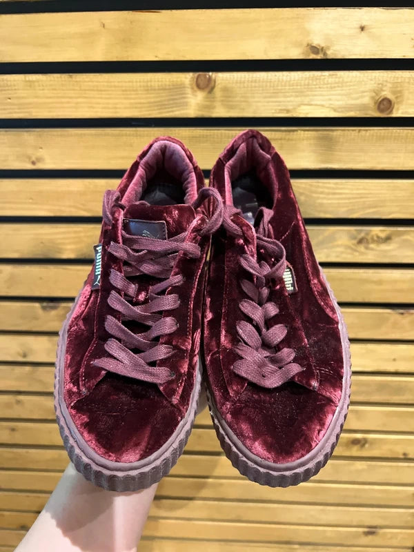 Puma Fenty Rihanna Maroon Velvet Trainers UK5