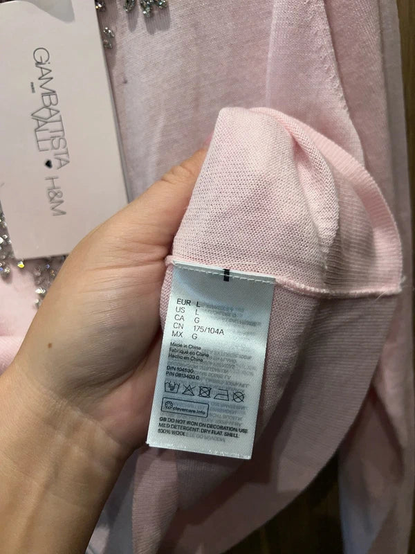 Giambattista Valli x H&M Pink Merino Wool Jumper NEW