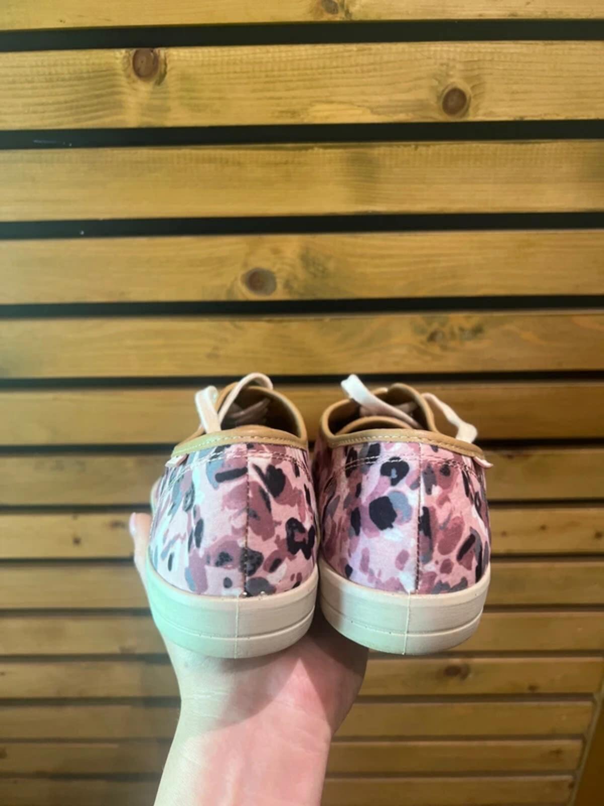 Hotter Mabel Oxford Pink Floral Pumps Canvas Shoes UK6.5