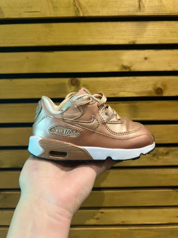 Nike Air Max 90 Rare SE Rose Gold Leather Trainers UK7.5