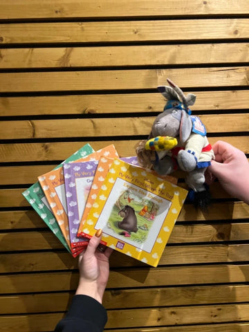 Vintage 2003 Disney Eeyore Beanie Toy & Book Bundle
