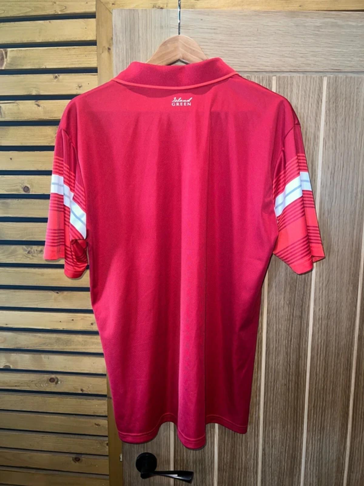 Island Green Golf Striped Polo Shirt M