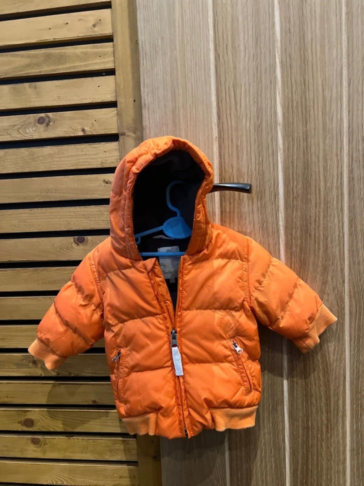 Timberland Baby Orange Hooded Puffer Jacket 3m