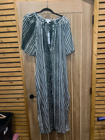 Topshop Boutique Green Print Maxi Dress 14 NEW