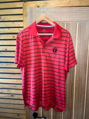 Adidas Golf 2010 The Open St Andrews Red Striped Polo Shirt