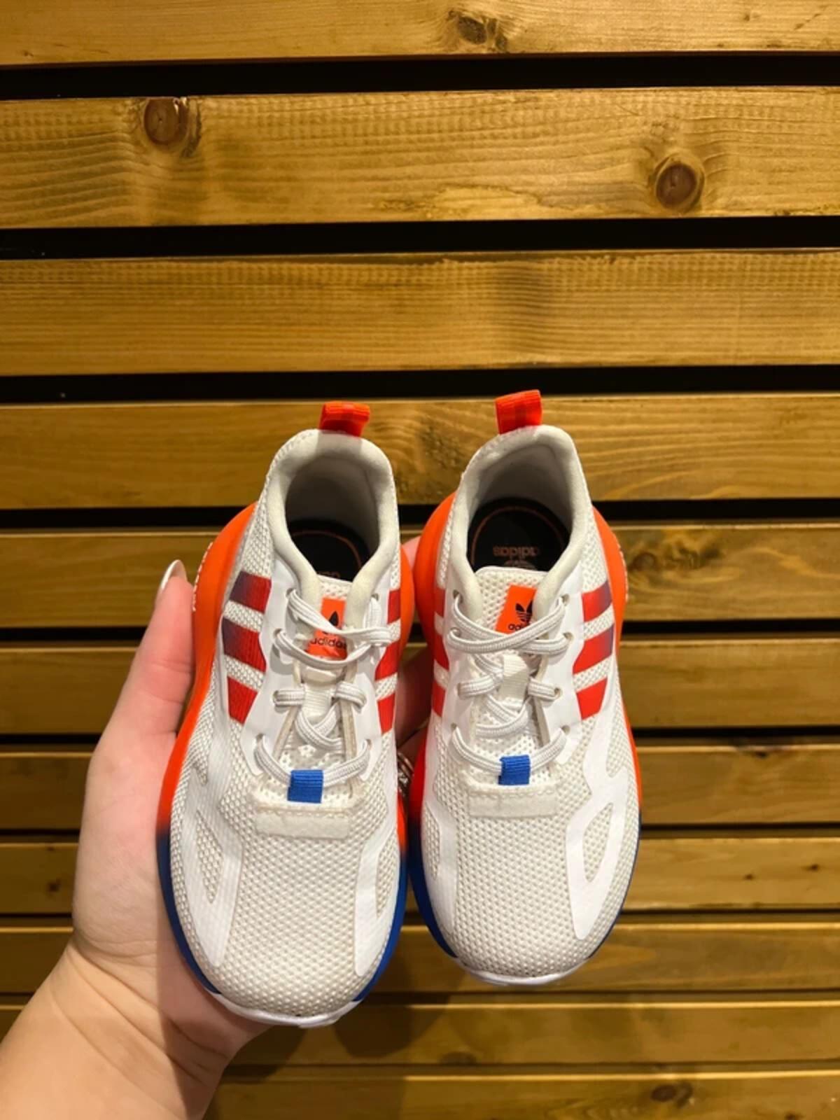 Adidas Originals ZX 2K Boost White Orange Trainers UK 6K