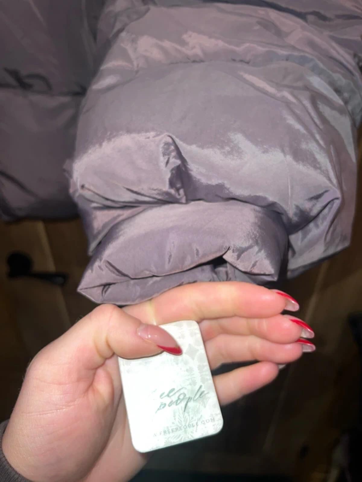 Free People Olivia Purple Puffer Jacket L NEW