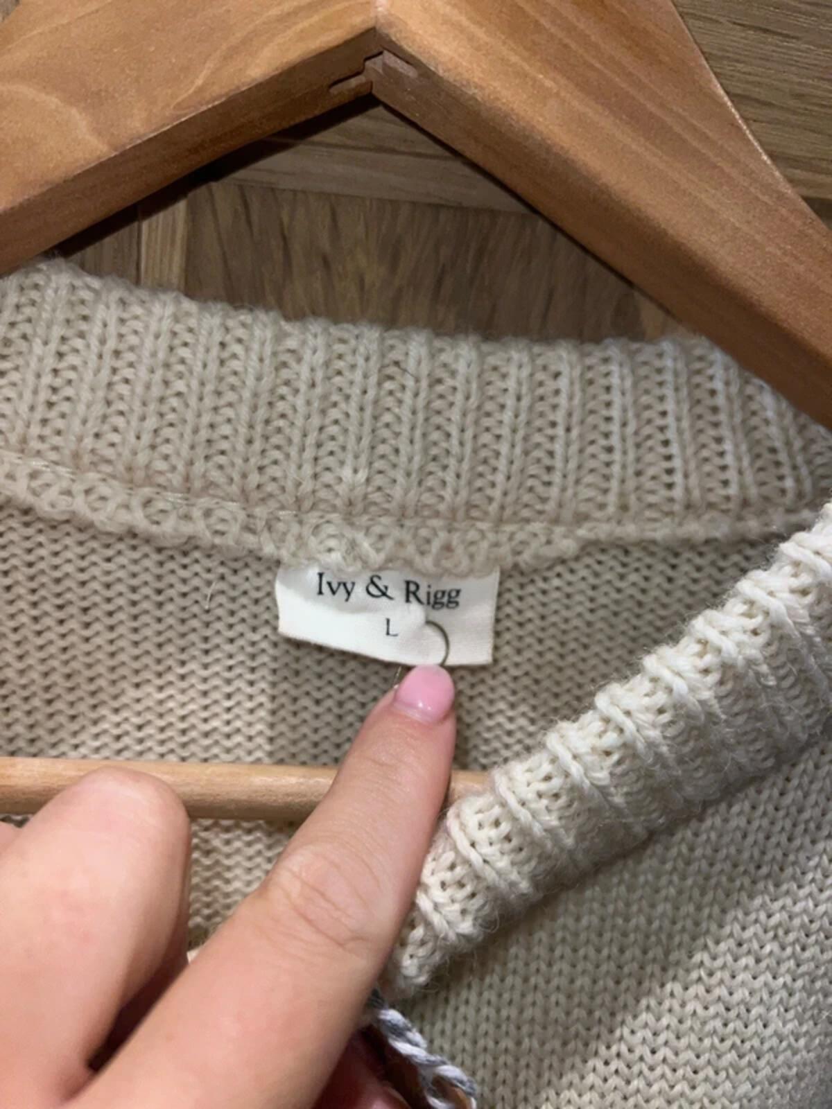 Ivy & Rigg Striped Wool Knit Jumper L NEW
