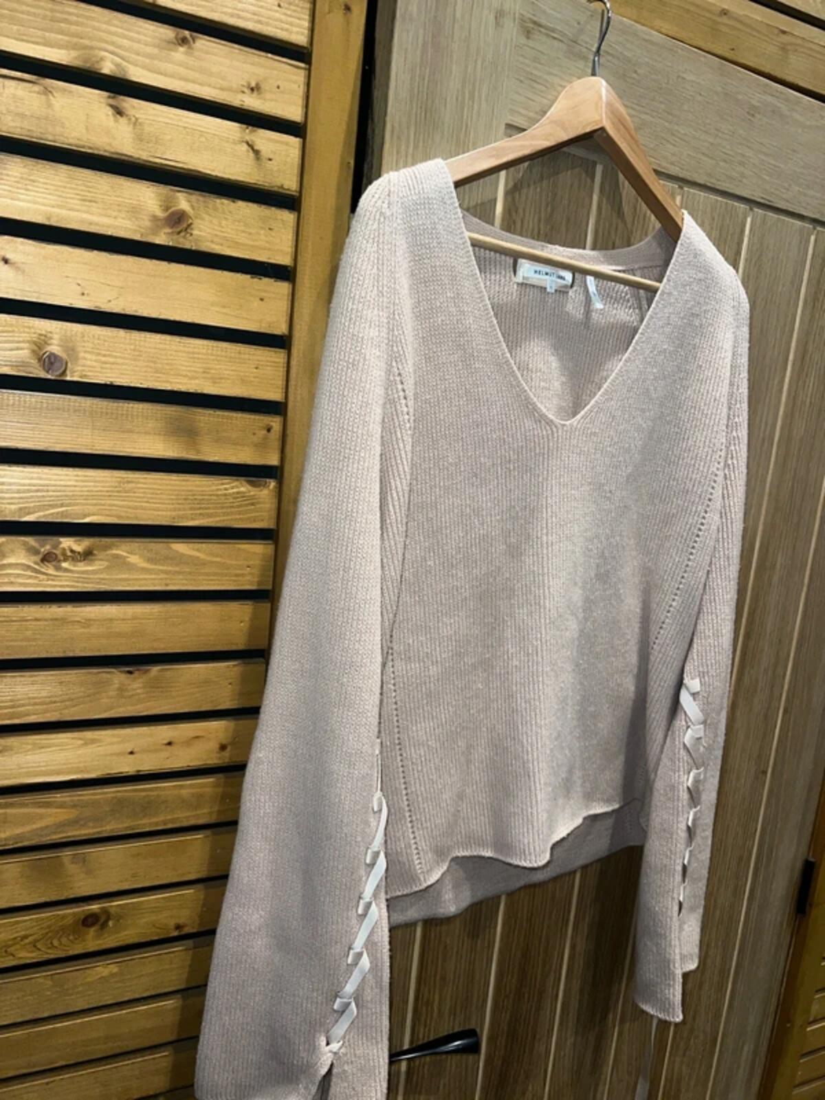 Helmut Lang Wide Sleeve Beige Knitted Jumper L